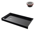 thumbnail image 4 of Streamline 60 in. x 36 in. Alcove Acrylic Shower Base With Left, Center or Right Drain / Glossy Black or White, 4 of 9