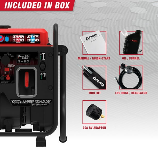 4,600 / 3,700 Watt AiPower Dual Fuel Open Frame Inverter Generator