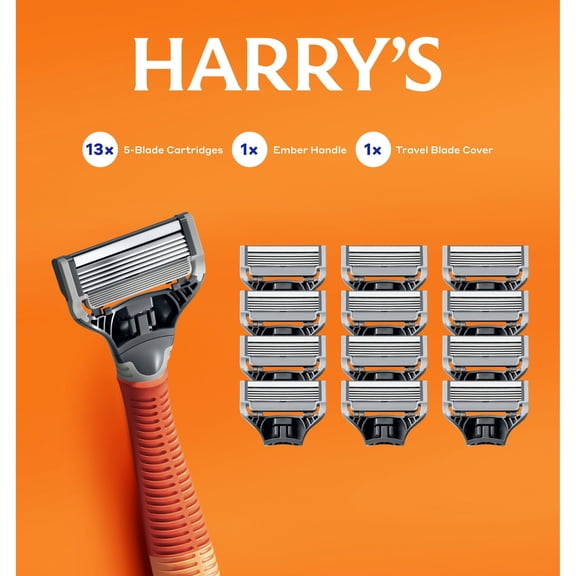 Harry's Truman Shave Set, 13 Cartridges + 1 Handle + Travel Blade Cover
