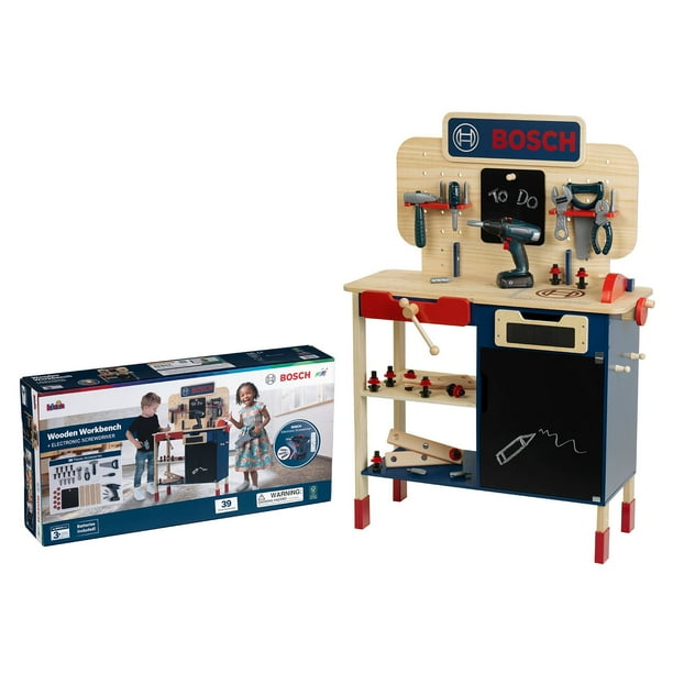 Bosch Wooden Toy Workbench Set with Accessories, 39 pcs