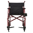 thumbnail image 8 of Ultra Lightweight Transport Wheelchair, Burgundy, 8 of 9