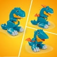 thumbnail image 3 of MEGA BLOKS Fisher-Price Build & Chomp Dinosaur T-Rex Block Toy with Rolling Wheels, 25 pc., 3 of 6