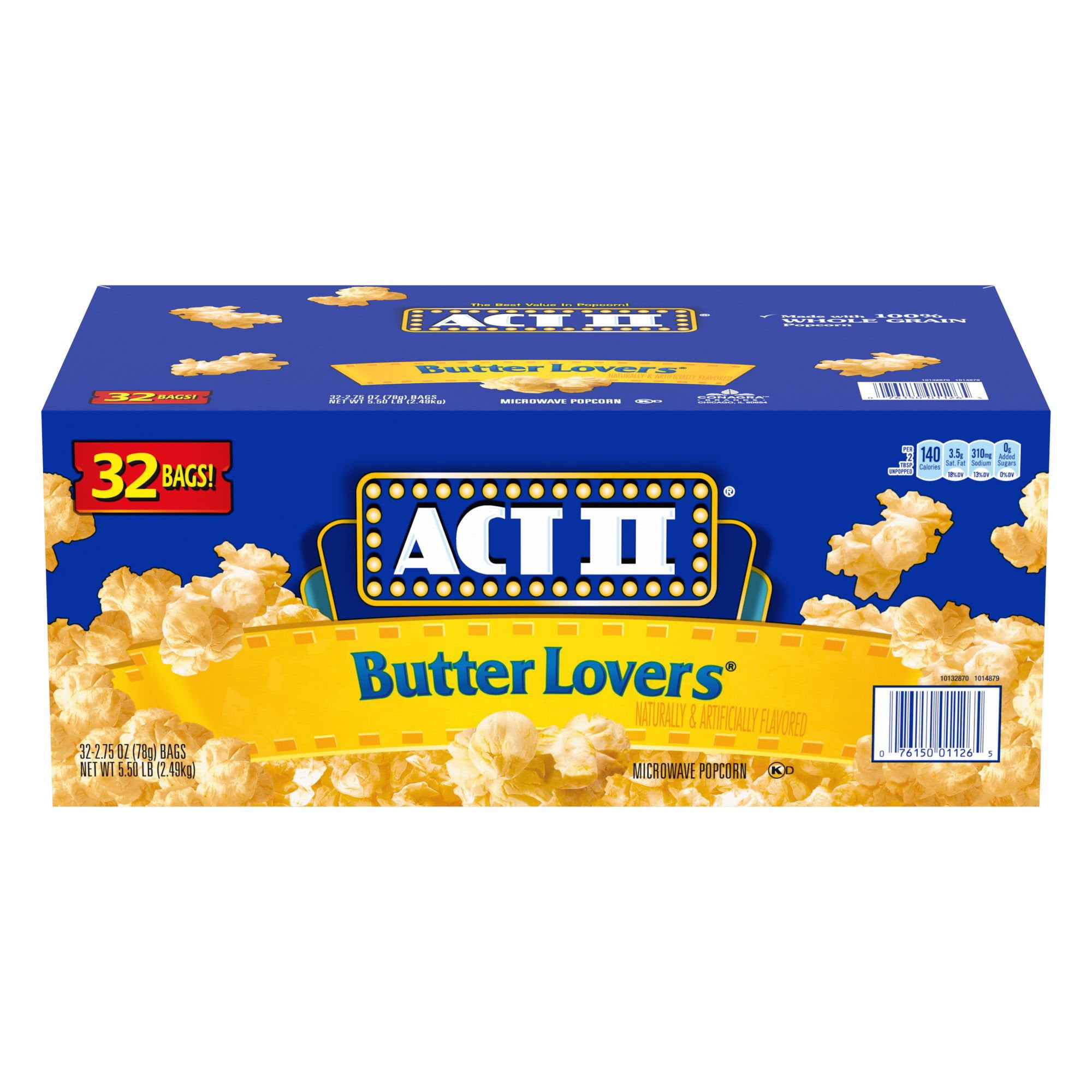 ACT II Butter Lovers Microwave Popcorn, 2.75 oz., 32 pk.