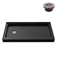 thumbnail image 5 of Streamline 60 in. x 36 in. Alcove Acrylic Shower Base With Left, Center or Right Drain / Glossy Black or White, 5 of 9