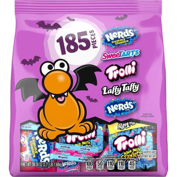 Nerds Treat Size Variety Pack Halloween Candy, 185 ct.