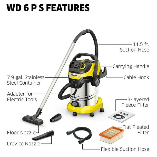 Karcher WD 6 P S Multi-Purpose 8 Gallon Wet-Dry Shop Vacuum