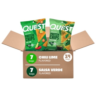 Quest Tortilla Style 10-20g Protein Chip Variety Pack, Salsa Verde and Chili Lime, 14 ct.
