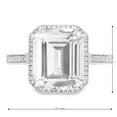 thumbnail image 3 of Lab Created Emerald Cut Gemstone and Diamond Ring in Sterling Silver, 3 of 4