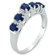thumbnail image 2 of Oval Cut Blue Sapphire & 0.06 CT.T.W. Diamond Band in 14K White Gold, 2 of 2
