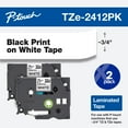 thumbnail image 1 of Brother P-Touch TZe Standard Adhesive Laminated Labeling Tape,Black on White, 1 of 6
