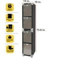 thumbnail image 5 of Seville Classics UltraHD 4-Door Stackable Locker Cabinets, 15" W x 18" D x 73.9" H, 5 of 14