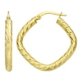thumbnail image 2 of Cushion Cut Twisted Tube Hoop Earrings in 14K Gold, 2 of 2