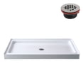 thumbnail image 4 of Streamline 60 in. x 36 in. Alcove Acrylic Shower Base With Left, Center or Right Drain / Glossy Black or White, 4 of 9