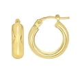 thumbnail image 2 of Wide Polished Gold Hoop Earring in 14K Gold, 2 of 5