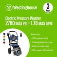 thumbnail image 2 of Westinghouse WPX2700e 2700 Max PSI 1.76 Max GPM Electric Pressure Washer, 2 of 11