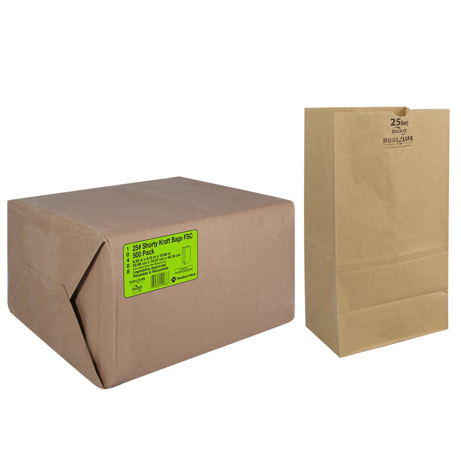 Select Quart Liquor Brown Merchandise Bag Pinched Bottom, Pk500