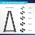 thumbnail image 3 of Marcy 150 lb. Rubber Hex Dumbbell Set with Rack, 3 of 10