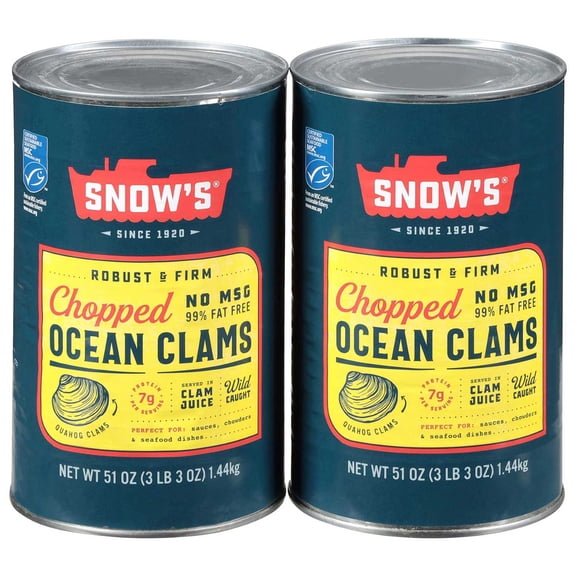 Snow's Ocean Chopped Clams, 51 oz., 2 pk.