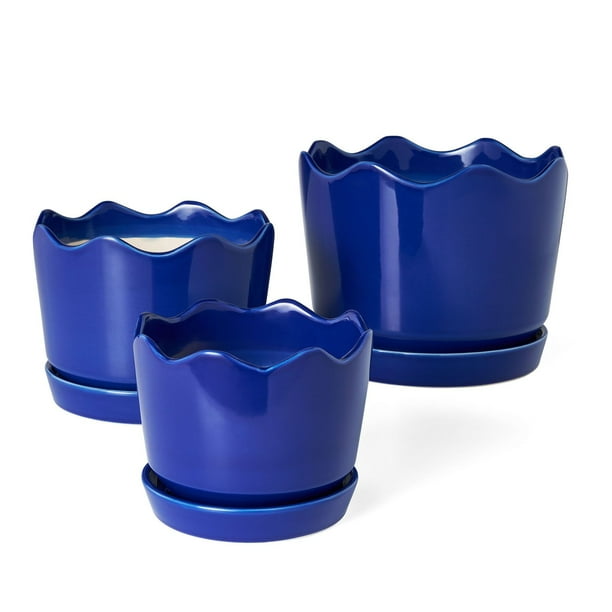 Member's Mark Ceramic Planters with Saucers, Set of 3 - Samsclub.com