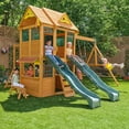 thumbnail image 1 of KidKraft Overland Heights Wooden Swing Set with Monkey Bars, 1 of 12