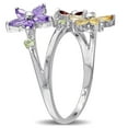 thumbnail image 4 of Marquise Cut Multi-Gemstone Flower Ring in Sterling Silver, 4 of 6