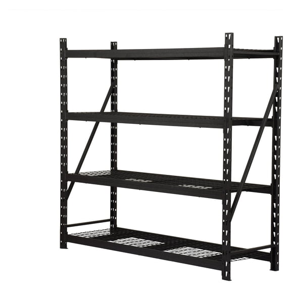 Astromach 4-Shelf Heavy Duty Industrial Storage Rack, Black