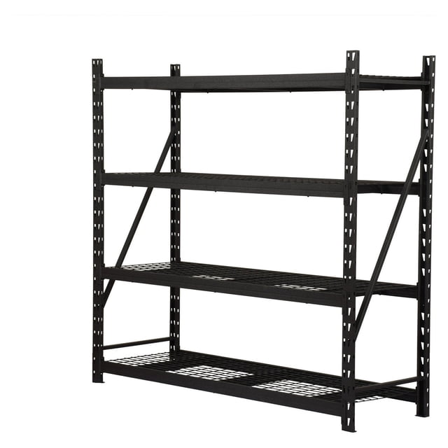 Astromach 4-Shelf Heavy Duty Industrial Storage Rack, Black
