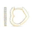 thumbnail image 2 of 0.23 CT. T.W. Round Cut Heart Shaped Diamond Hoop Earrings in 14K Gold, 2 of 6
