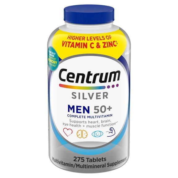 Centrum Silver Multivitamins for Men Over 50, Multimineral Supplement Tablets, 275 ct.