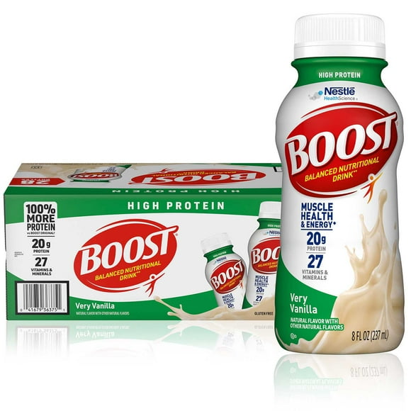 BOOST 20g High Protein Nutritional Drink, Very Vanilla 8 fl. oz., 28 ct.