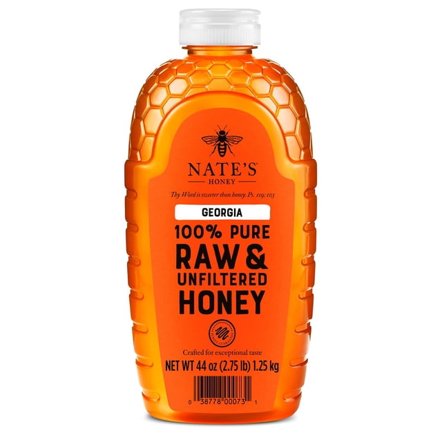 Nate's Honey 100% Pure Raw and Unfiltered Honey, Georgia Blend, 44 oz.