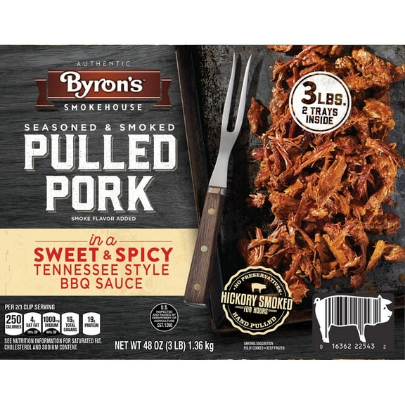 Byron's Seasoned and Smoked Pulled Pork, Frozen, 1.5 lbs., 2 pk.