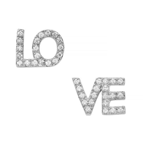 Diamond Stud Earrings in Sterling Silver
