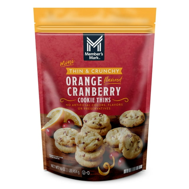 Member's Mark Orange Cranberry Cookie Thins, 16 oz.