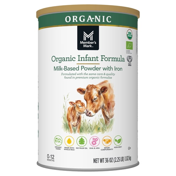 Member’s Mark Organic Whole Milk Infant Formula, 36 oz.