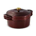 thumbnail image 2 of Tramontina 4-Piece Stackable Enamel Cast Iron Cookware Set (Choose Color), 2 of 15