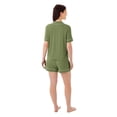 thumbnail image 3 of DreamMark Women's 2-Piece Short Sleeve and Short Notch Collar Pajama Set, 3 of 12