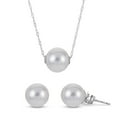 thumbnail image 1 of Cultured Freshwater Pearl Solitaire Necklace and Stud Earring Set, 1 of 6