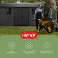 thumbnail image 15 of Keter 7.5' x 15' Newton Plus Resin Outdoor Shed Durable Storage, Graphite, 15 of 20