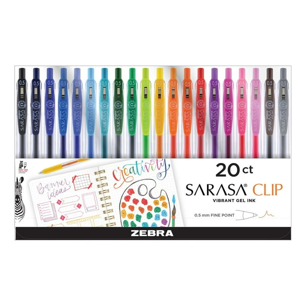 Zebra Pen Sarasa Clip Gel Retractable Pens, Fine Point 0.5mm