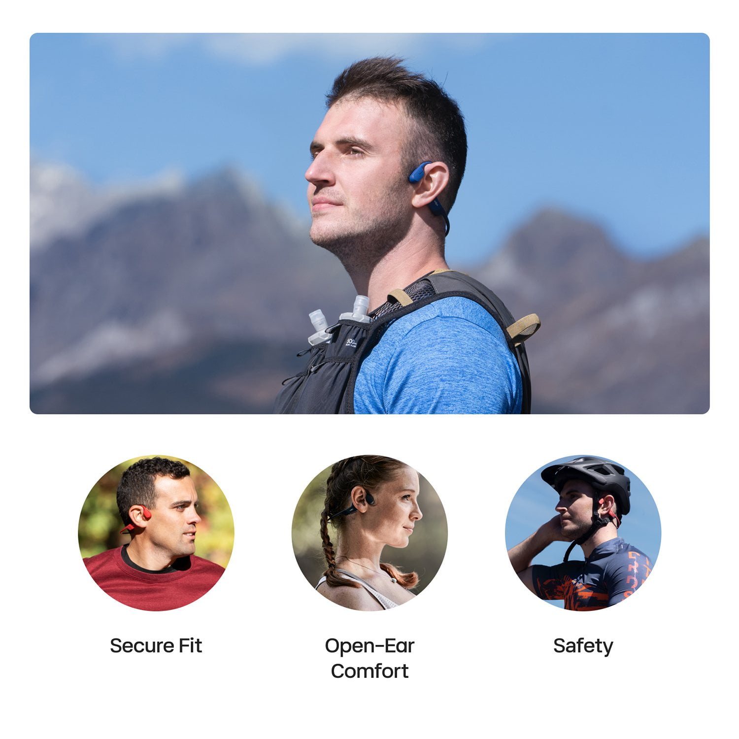 Shokz OpenRun Open-Ear Endurance Wireless Bluetooth Headphones