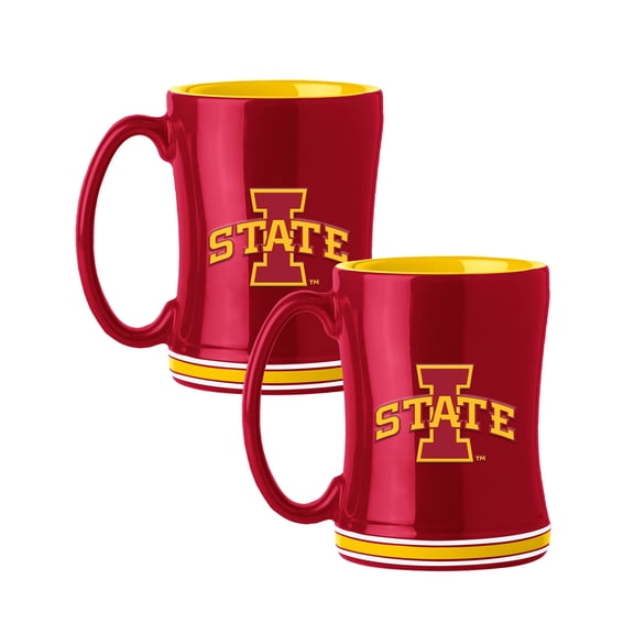 Logo Brands Iowa State Cyclones 14oz Relief Mug Set