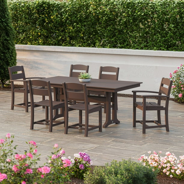 POLYWOOD Gulf Shores Farmhouse Trestle Dining Set, 7pc - Samsclub.com