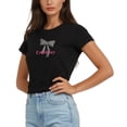 thumbnail image 2 of Bebe Women's Short Sleeve Rhinestone Logo T-Shirt, 2 of 6