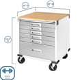 thumbnail image 3 of Seville Classics UltraHD 6-Drawer Rolling Cabinet, 28" W x 25" D x 34.5" H, 3 of 11
