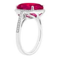 thumbnail image 2 of Cushion Cut Gemstone & 0.21 CT. T.W. Halo Diamond Ring in Sterling Silver, 2 of 4