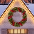 thumbnail image 1 of Member's Mark 60" Pre-Lit Wreath with Red Berries, 1 of 4