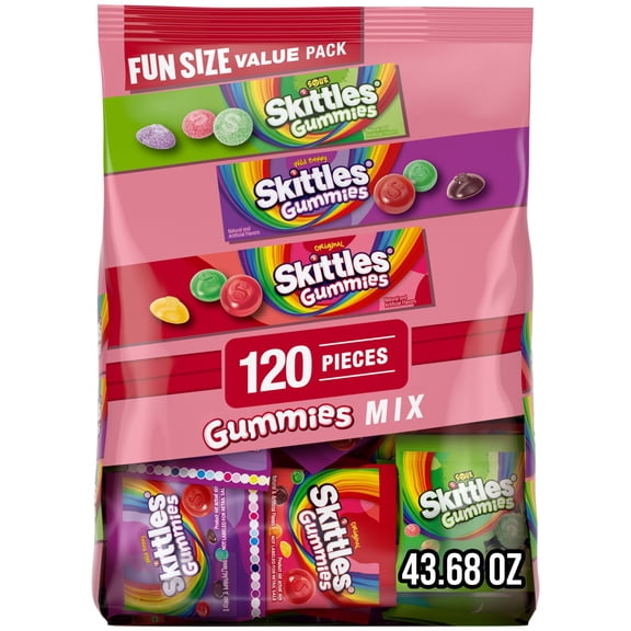 Skittles Gummies Fun Size Variety Candy, Party Size, 120 ct.