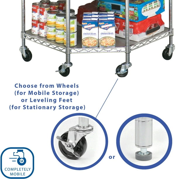 Seville Classics NSF Heavy-Duty Steel 6 Level Corner Shelf, 28