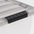 thumbnail image 3 of IRIS USA, Stack & Pull 53 Quart Clear Plastic Storage Boxes with Buckles, 16.50" W x 22" L x 13.03" H, 5 Piece Set, 3 of 10